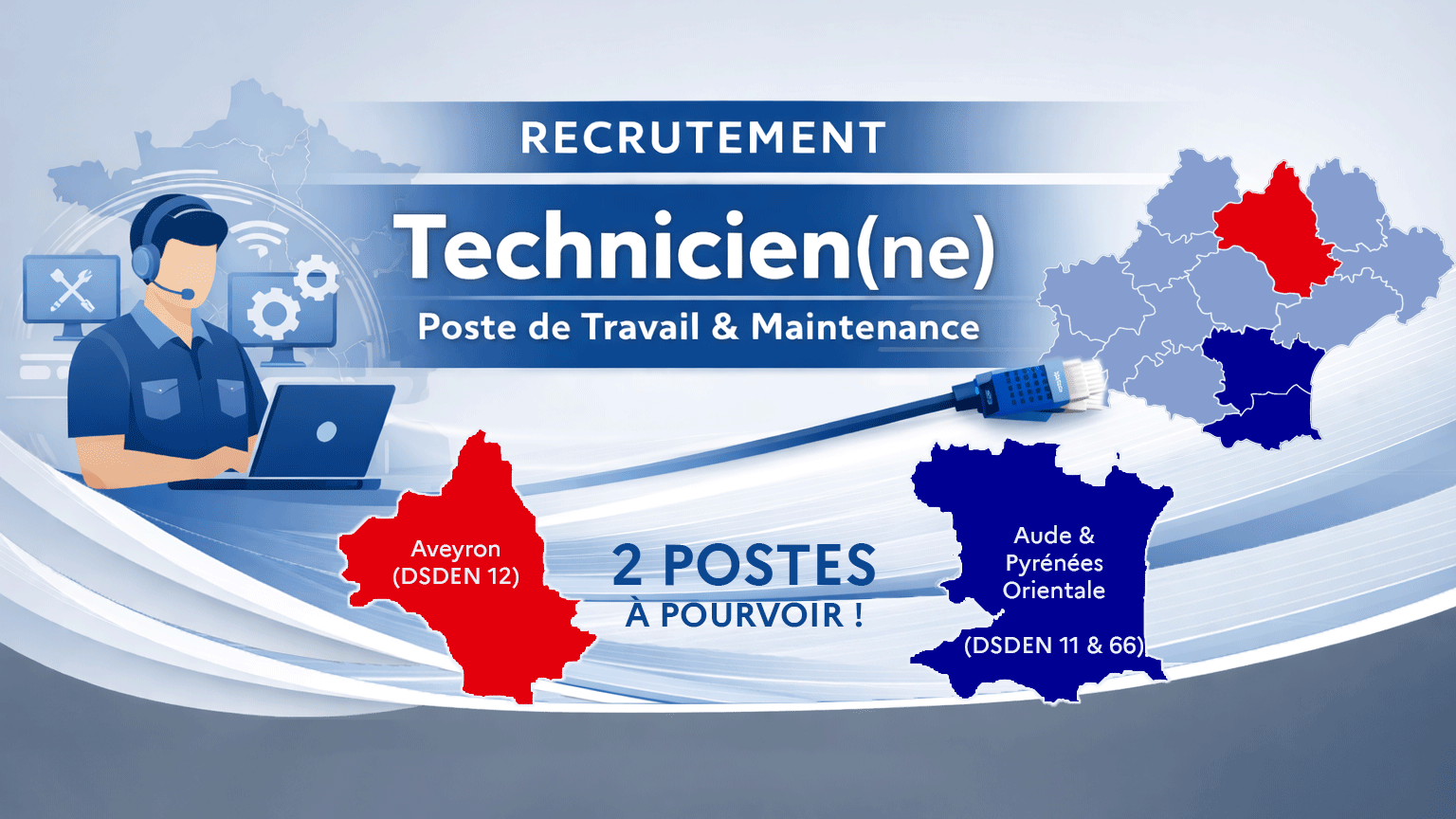 recrutement technicien(ne) poste de travail dans le 11&66 + 12